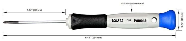 Chart - Pomona Electronics ESDSET6 ESD Safe Screwdriver Set